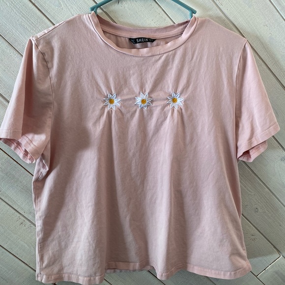 Pink flower short sleeve tee - Picture 3 of 4